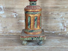 Antique 19th C. Italian Candlestick Lamps with Marbleized Shades, Circa 1860, Pair