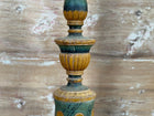 Antique 19th C. Italian Candlestick Lamps with Marbleized Shades, Circa 1860, Pair