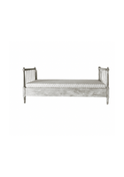 Antique Swedish Daybed with Fluted Apron and Schumacher Fabric 19th C