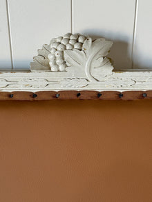 Antique Swedish Settee Updated in Tobacco Leather