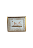 Architectural Detail Drawing on Wicker Wallpaper Mat