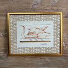 Architectural Detail Drawing on Wicker Wallpaper Mat