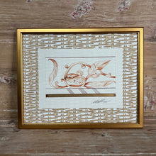 Architectural Detail Drawing on Wicker Wallpaper Mat