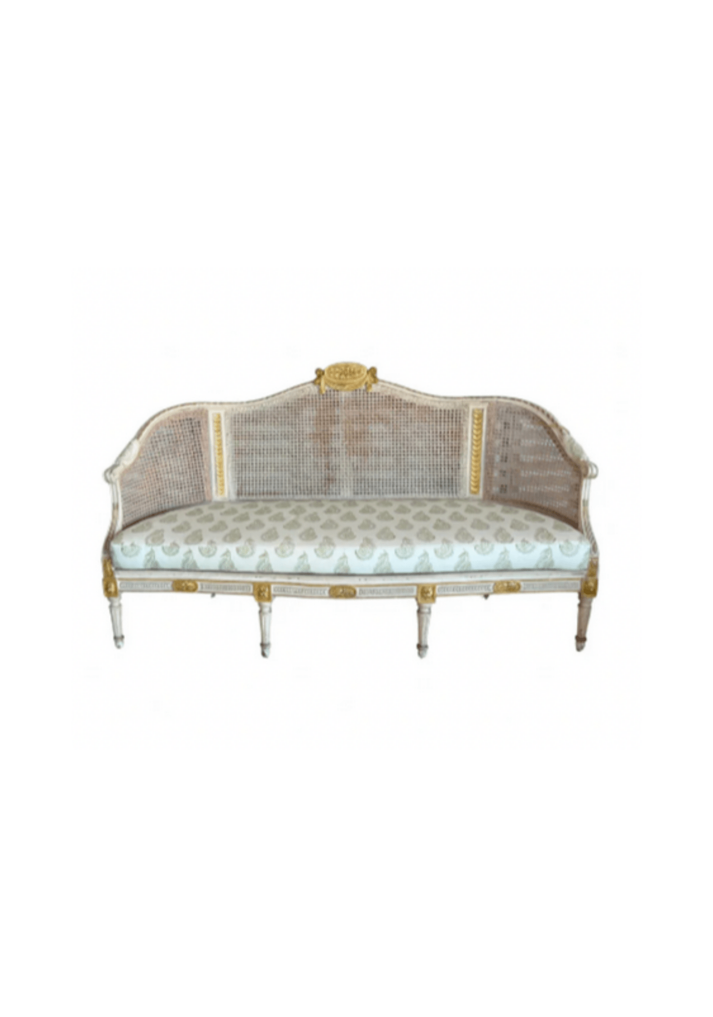 Circa 1850 Belgian Caned Bench