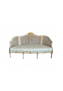 Circa 1850 Belgian Caned Bench
