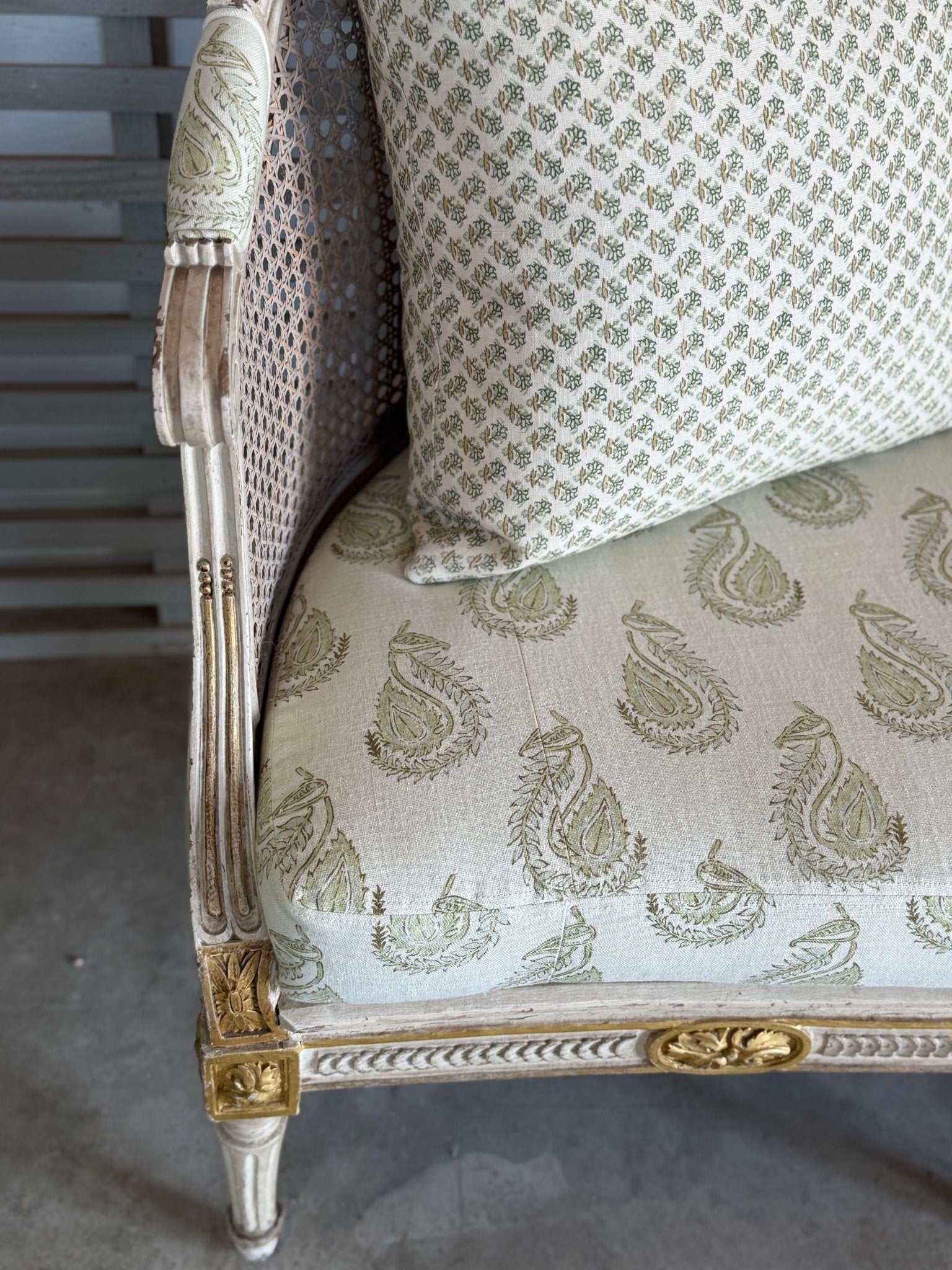 Circa 1850 Belgian Caned Bench