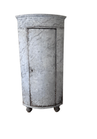 Antique Swedish White Marbleized Corner Cabinet