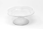 White ceramic Coupe Mademoiselle footed compote with a scalloped rim, 30cm, shown from a slightly different angle.