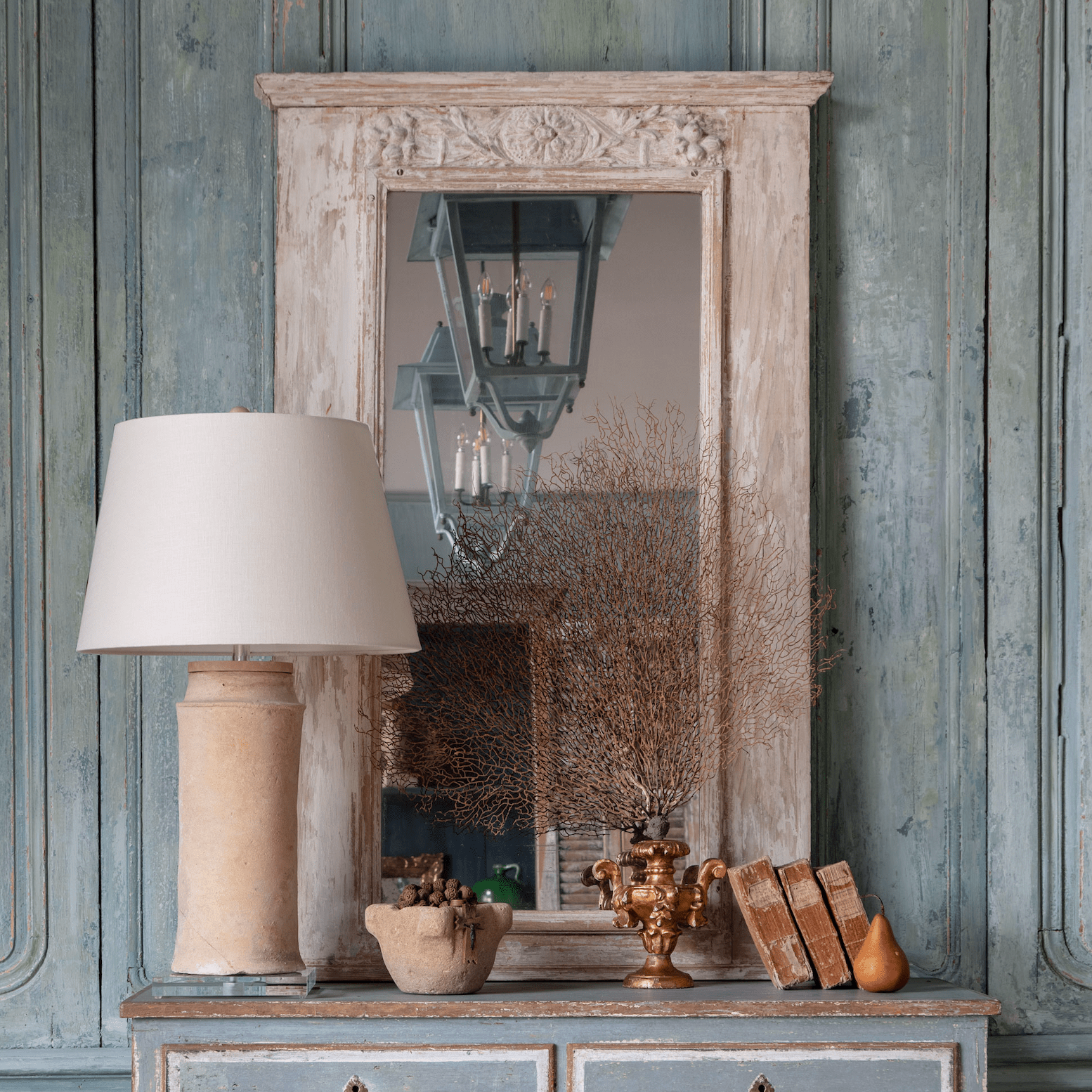 Directoire Era Trumeau with ivory Painted Finish
