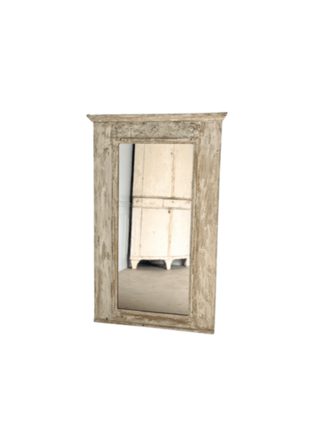 Directoire Era Trumeau With Ivory Painted Finish