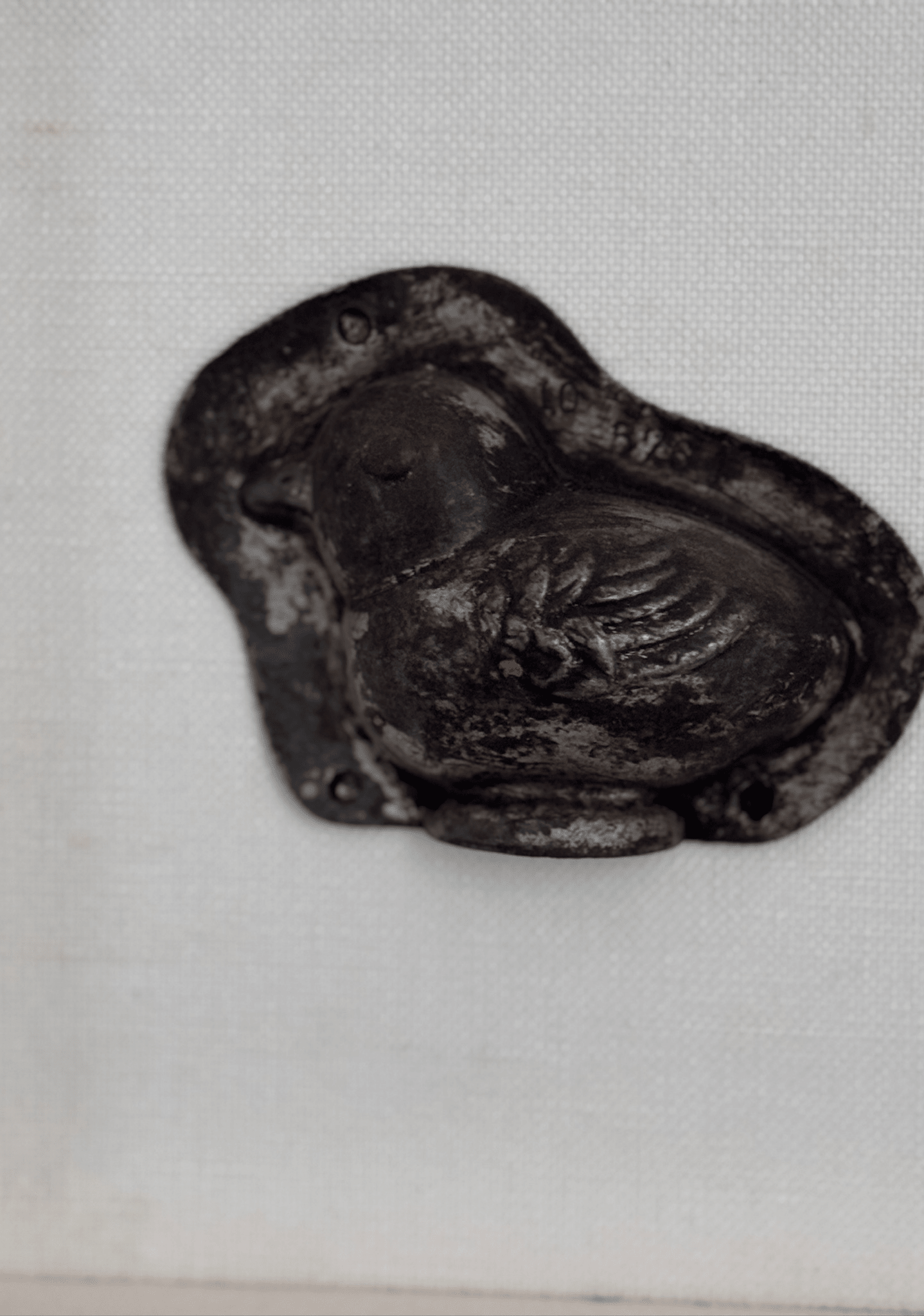 Framed Antique Belgian Chocolatier Chick Mold