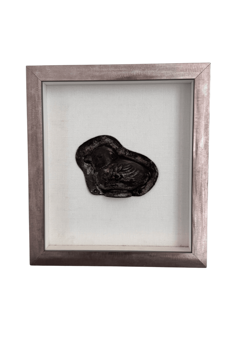 Framed Antique Belgian Chocolatier Chick Mold