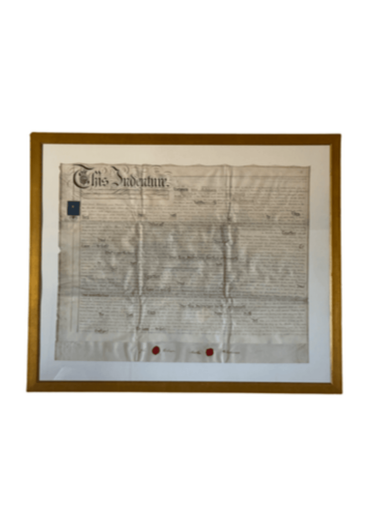 Framed Indenture Paper