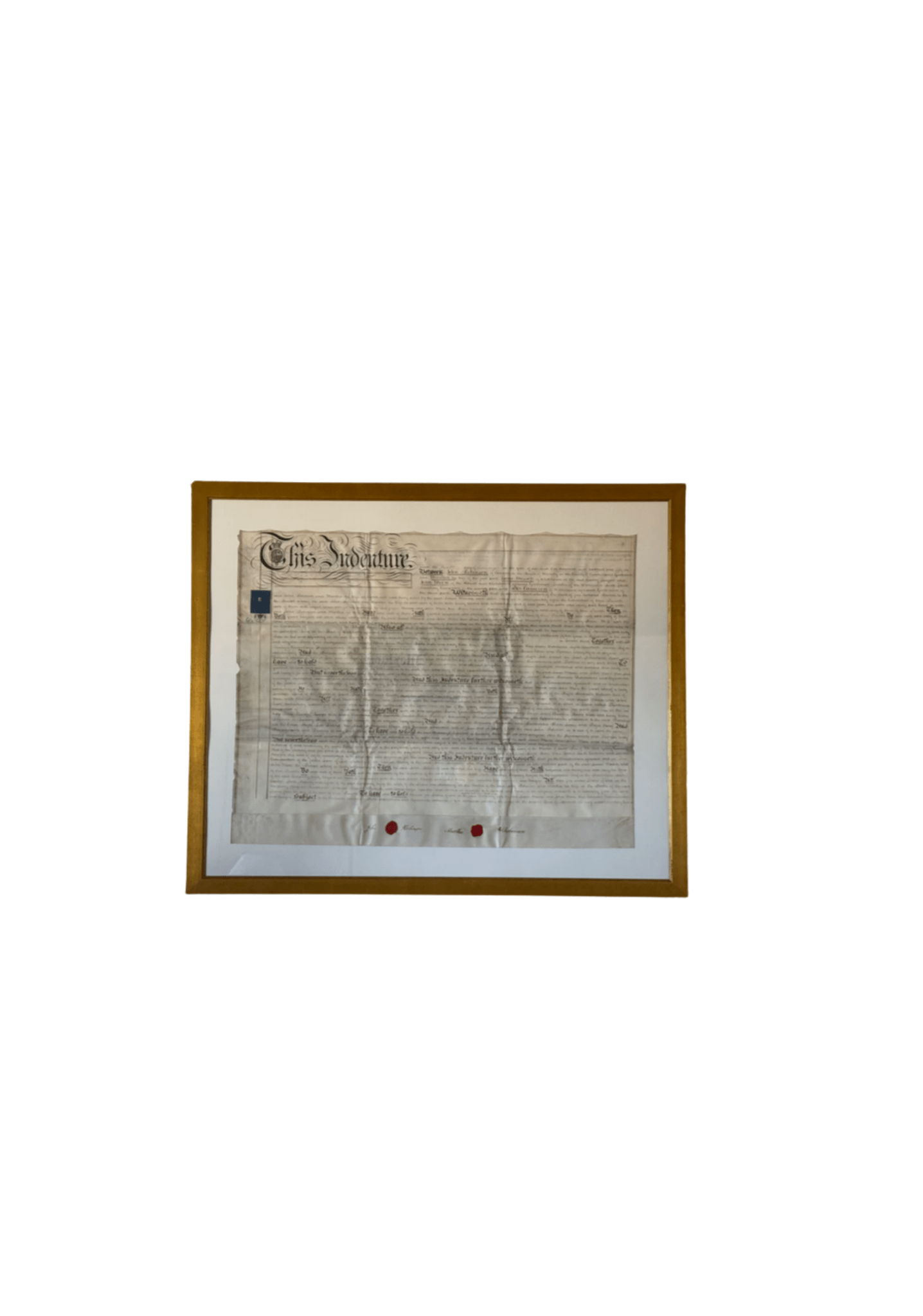 Framed Indenture Paper