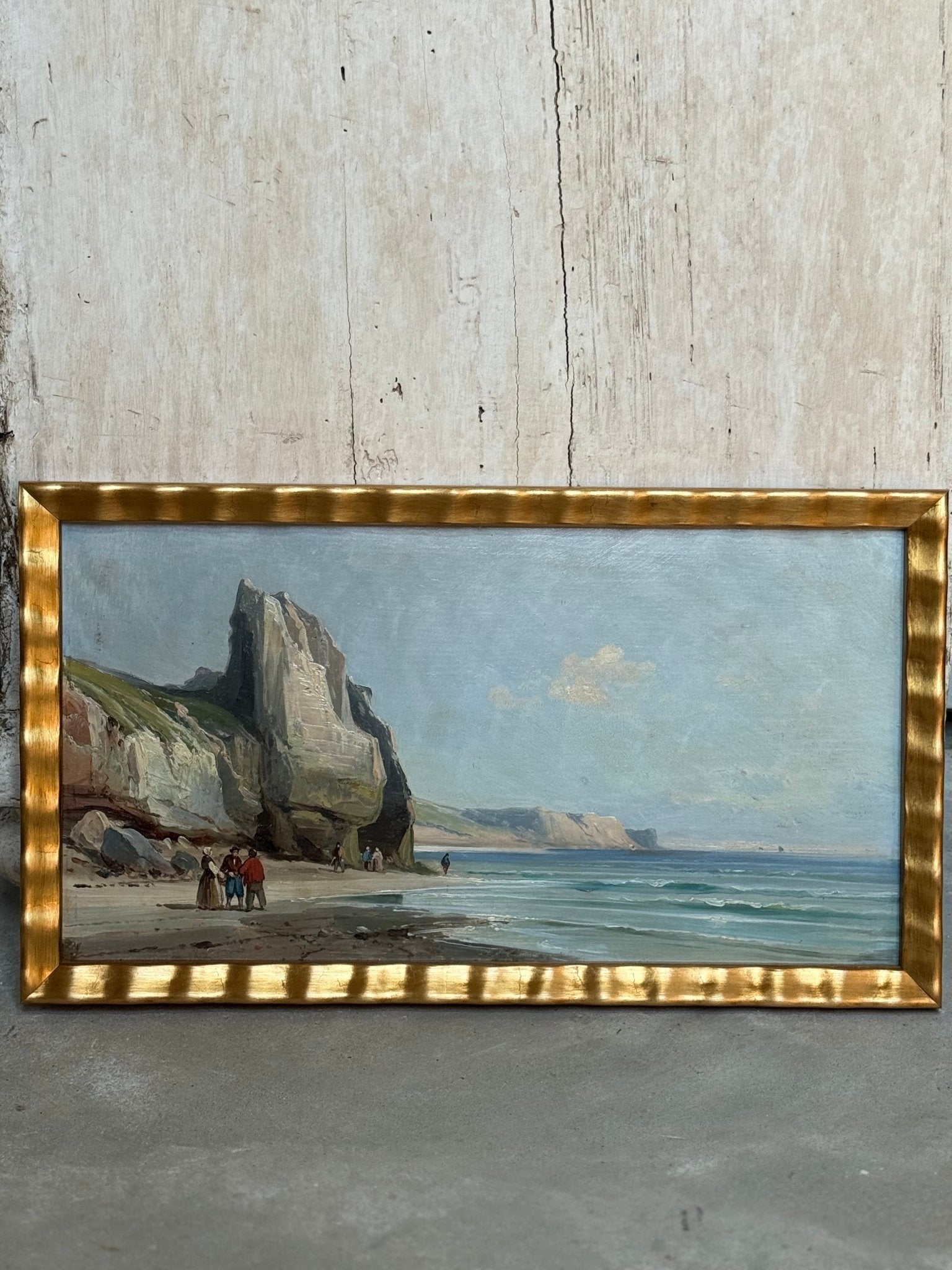 French Beach Landscape,20th c Oil Painting