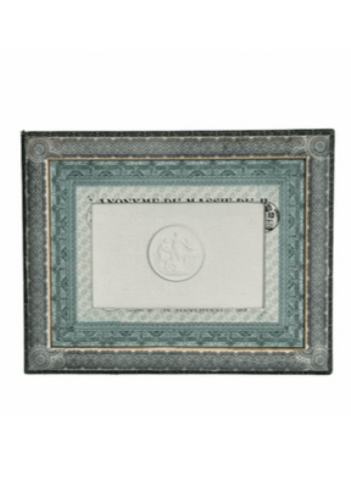 French Decoupaged Frame With Intaglio Green Horizontal