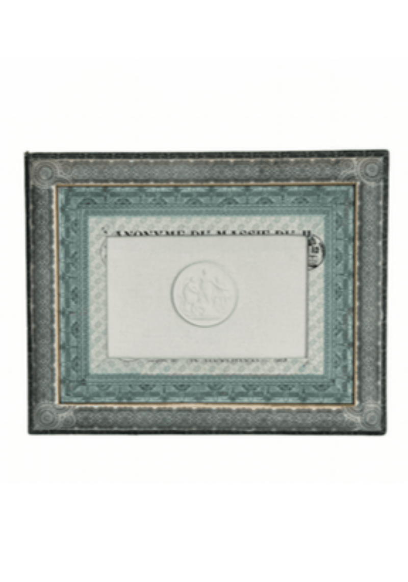French Decoupaged Frame With Intaglio Green Horizontal