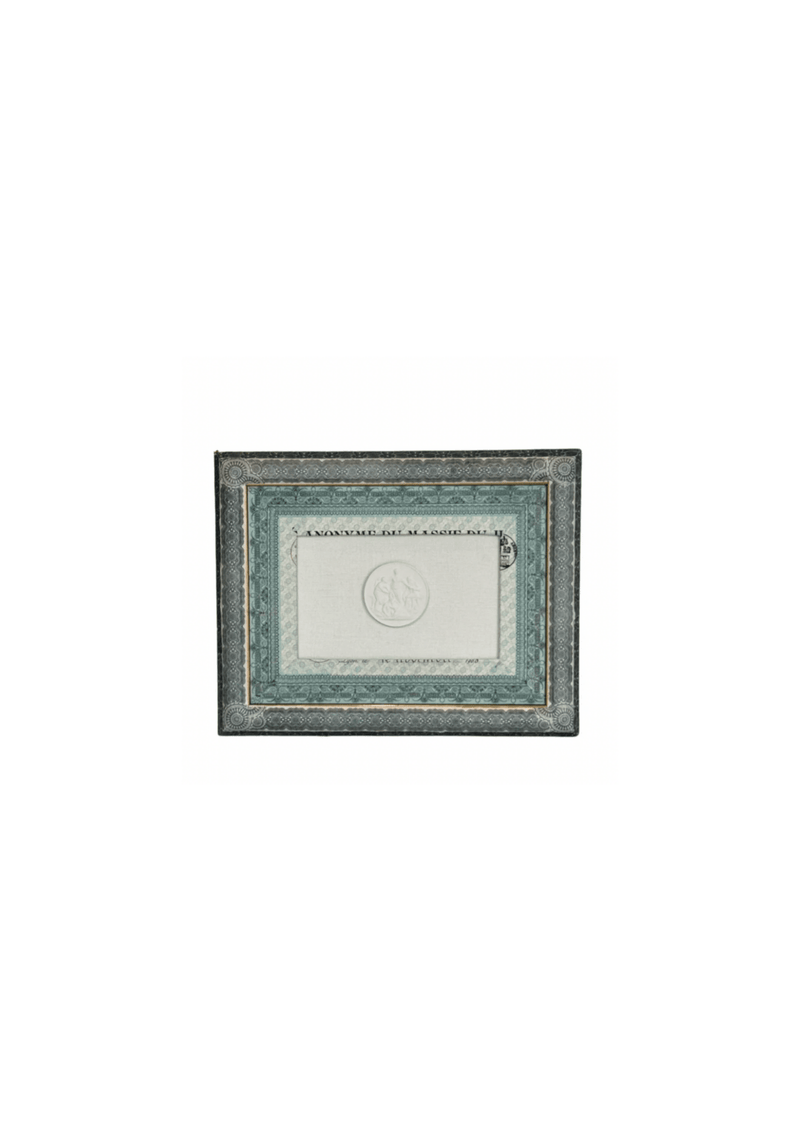 French Decoupaged Frame with Intaglio, Green Horizontal