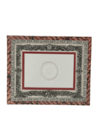 French Decoupaged Frame With Intaglios Scarlet And Charcoal