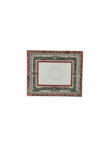 French Decoupaged Frame with Intaglios, Scarlet and Charcoal