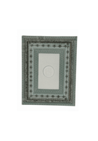 French Decoupaged Frame With Single Intaglio Green Vertical