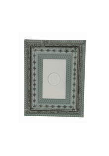 French Decoupaged Frame With Single Intaglio Green Vertical