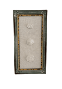 Handmade Paper Frame with Intaglios on linen Mat