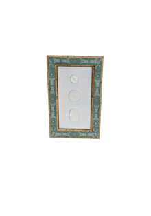 Handmade Paper Frame with Intaglios on linen Mat