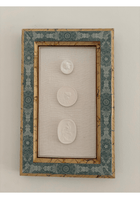 Handmade Paper Frame with Intaglios on linen Mat