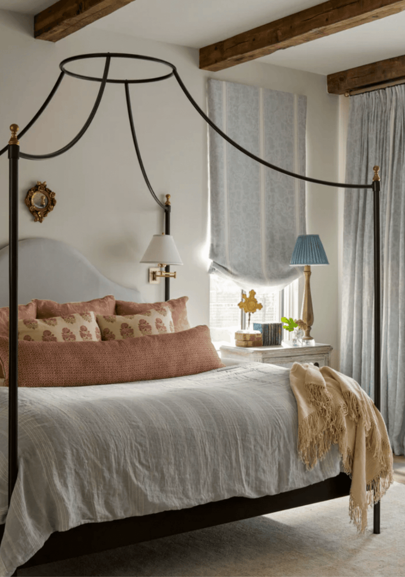 Julia Linen-Upholstered Canopy Bed