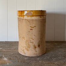 Large Italian Antique Terra Cotta Pot with Glazed Mustard Rim