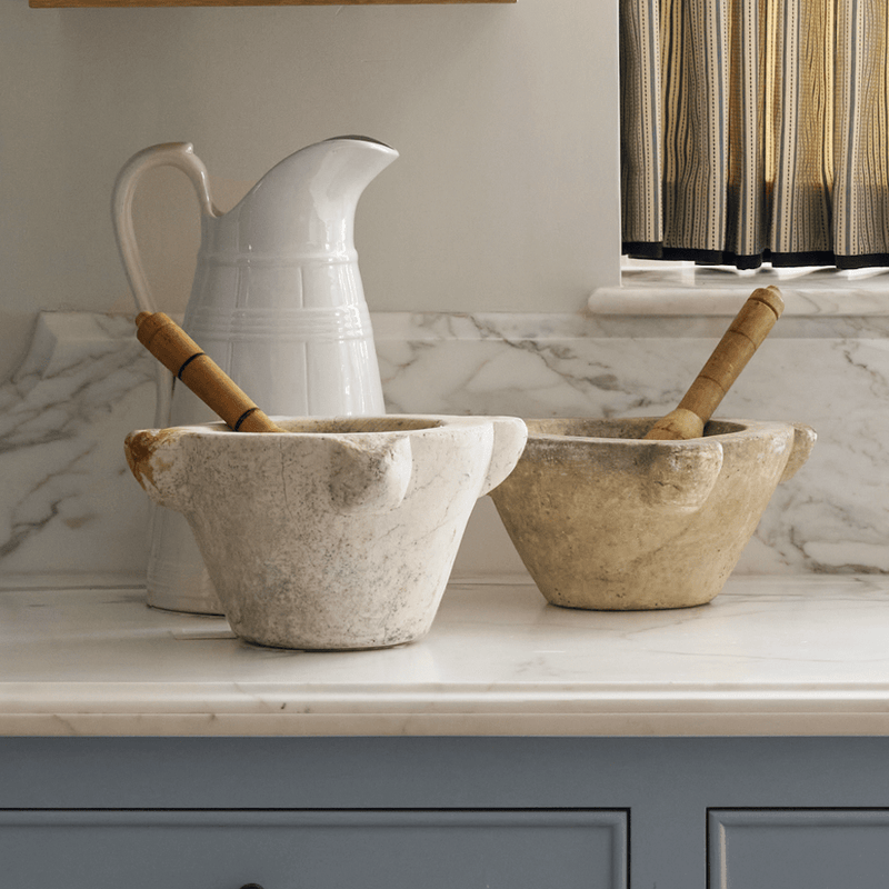 Large Vintage Stone Mortar and Pestle