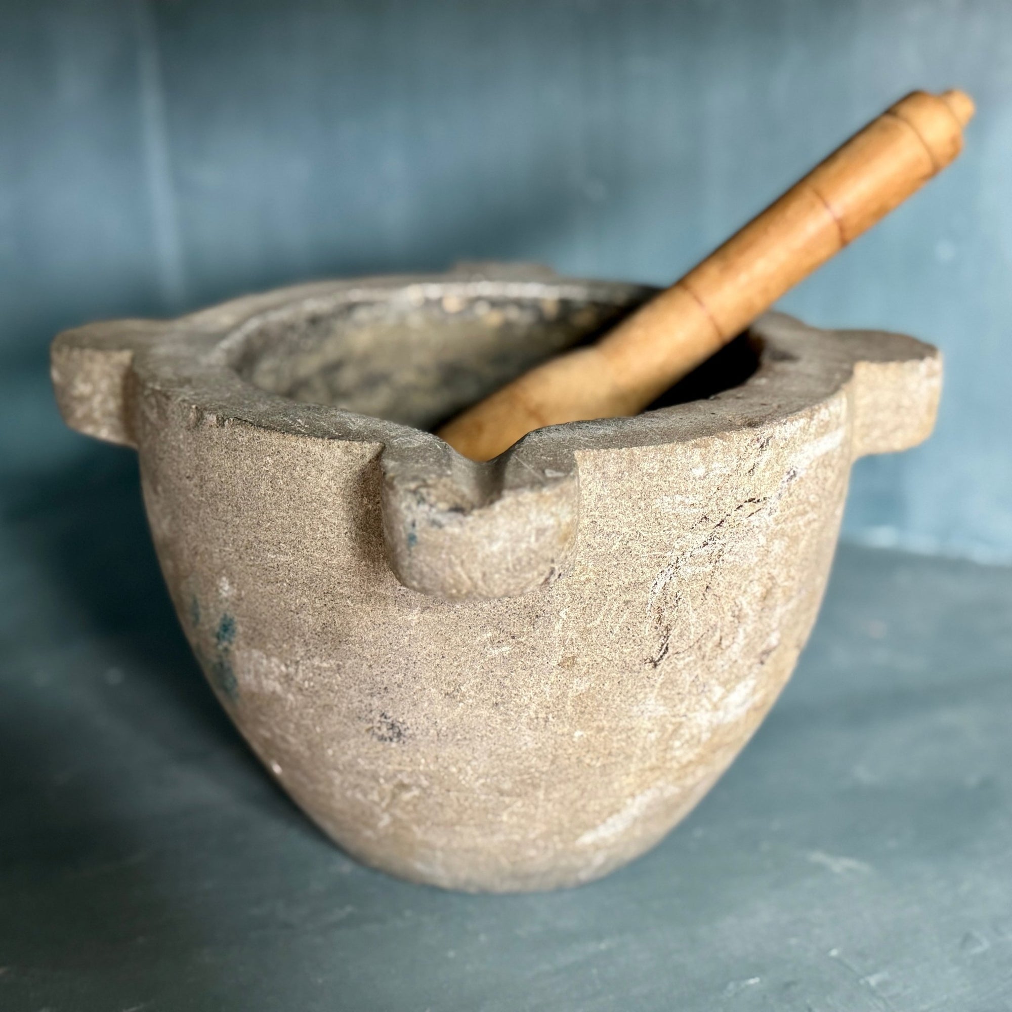 Large Vintage Stone Mortar and Pestle