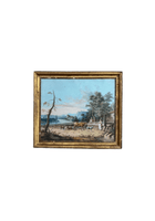 Late 18th C Bucolic French Pastel in Original Gilt Frame