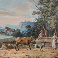 Late 18th C Bucolic French Pastel in Original Gilt Frame
