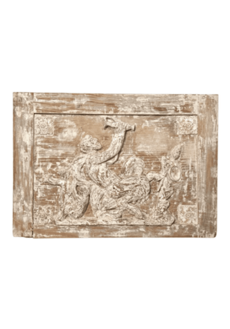 Late 18th C Neoclassical Terracotta Carved On Pine Panel From Directoire Era