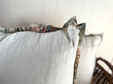 Linen Pillow Cover with Marbleized Flange