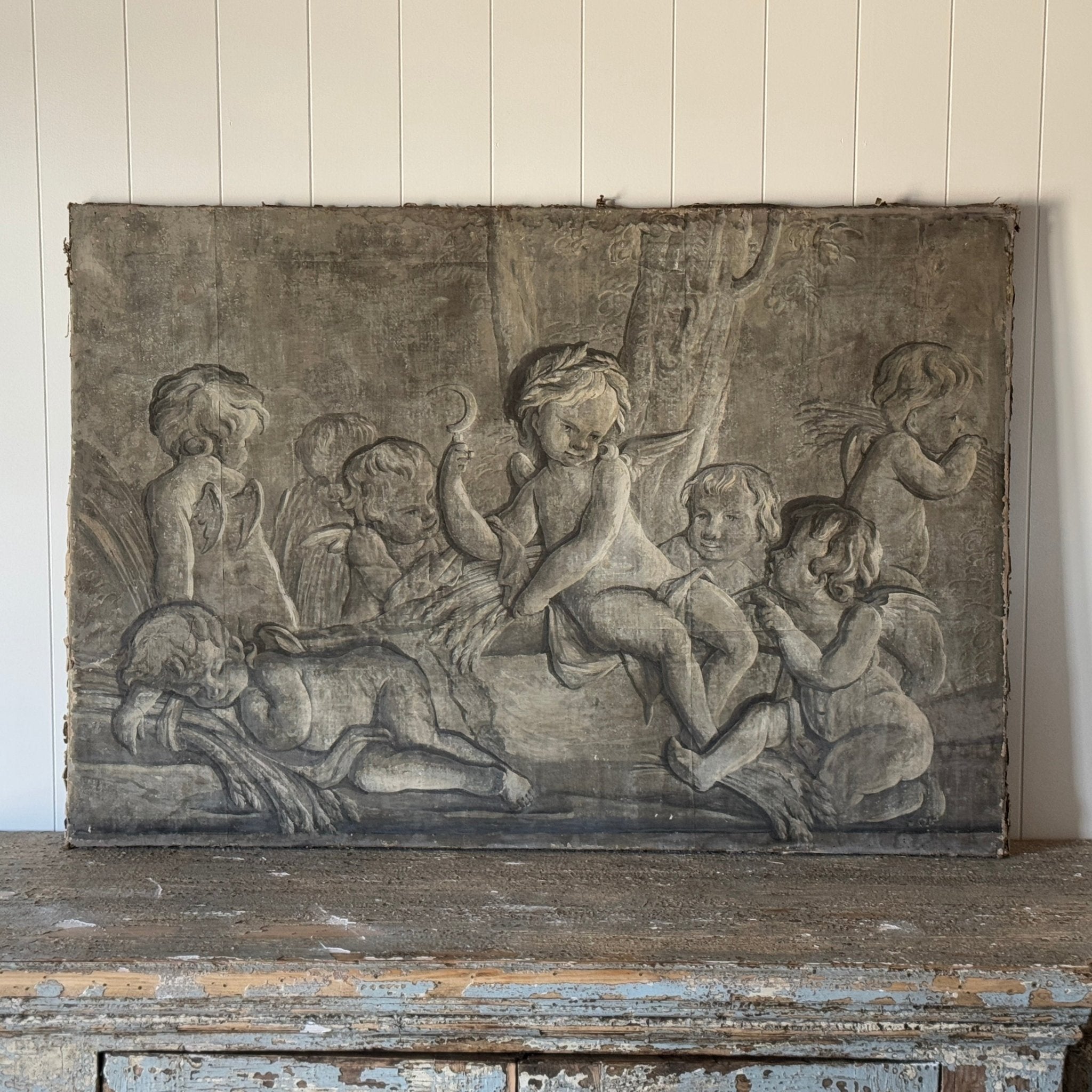 Louis XVI Era Painted Four Seasons Grisailles