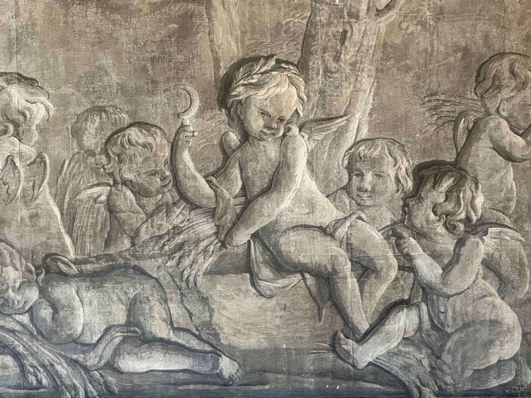Louis XVI Era Painted Four Seasons Grisailles
