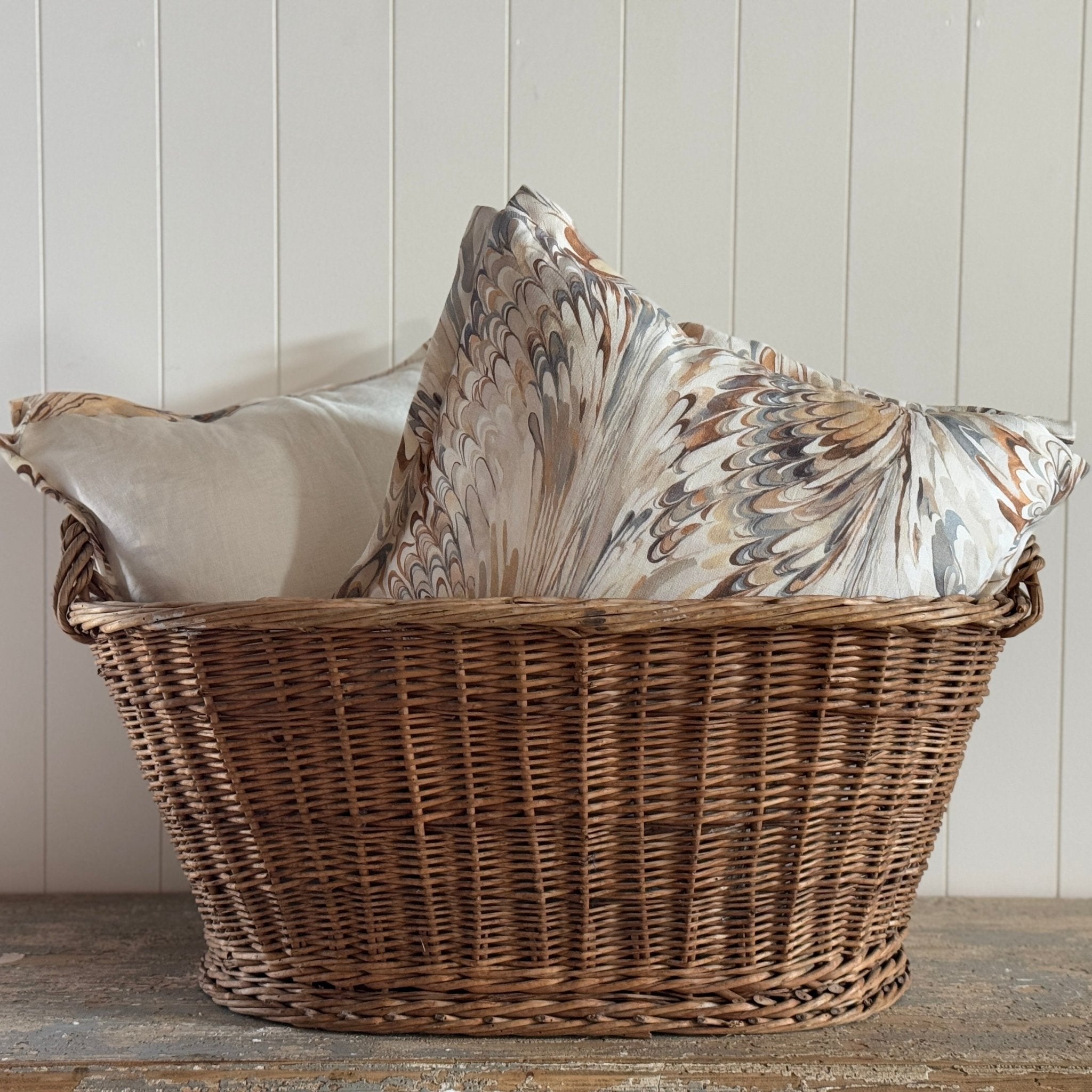 Marbleized Pillow Cover with Matching Flange