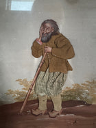 Pair of 18th-Century French Oil Paintings with Textile Appliqué Figures