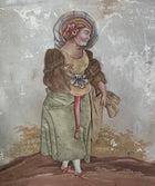 Pair of 18th-Century French Oil Paintings with Textile Appliqué Figures