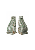 Pair of Antique Belgian Console Bases in Carved Wood