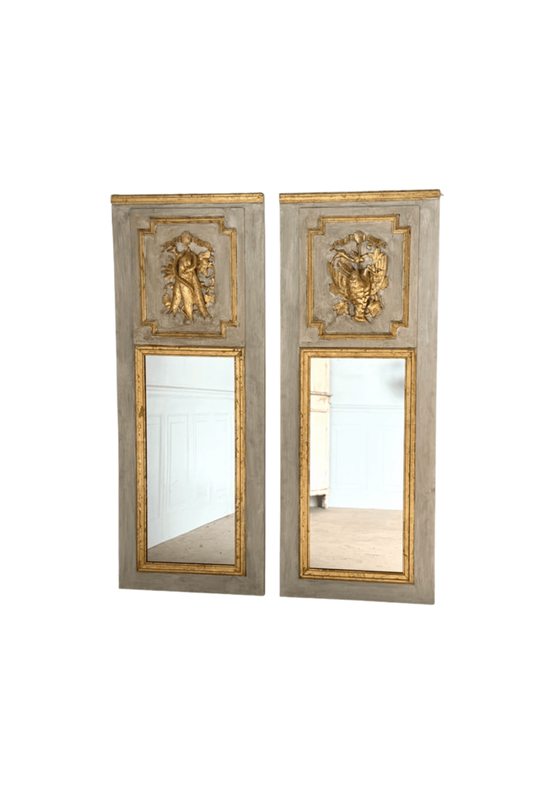 Pair of Antique French Gilt Trumeau Mirrors
