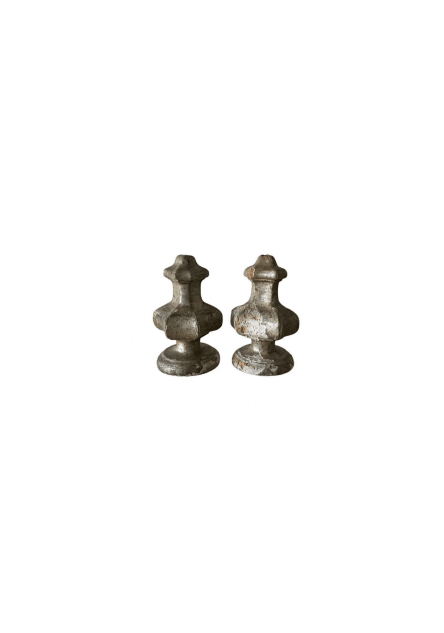 Pair of Italian 19th C Silver Gilt Finials
