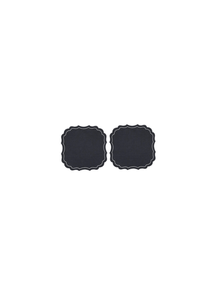 Pair of Stella Waxed Italian Linen Placemats, Navy