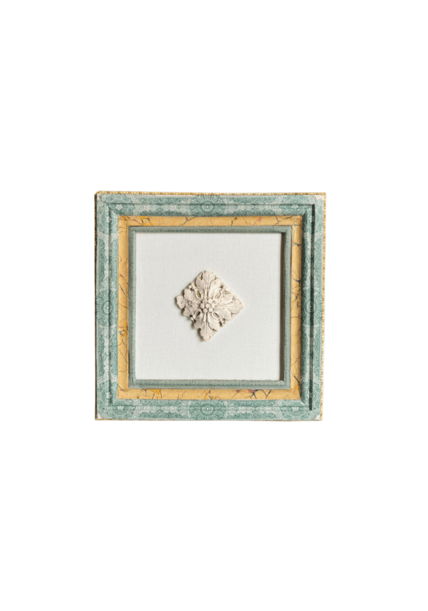 Plaster Fragment Mounted on Linen in Handmade Frames