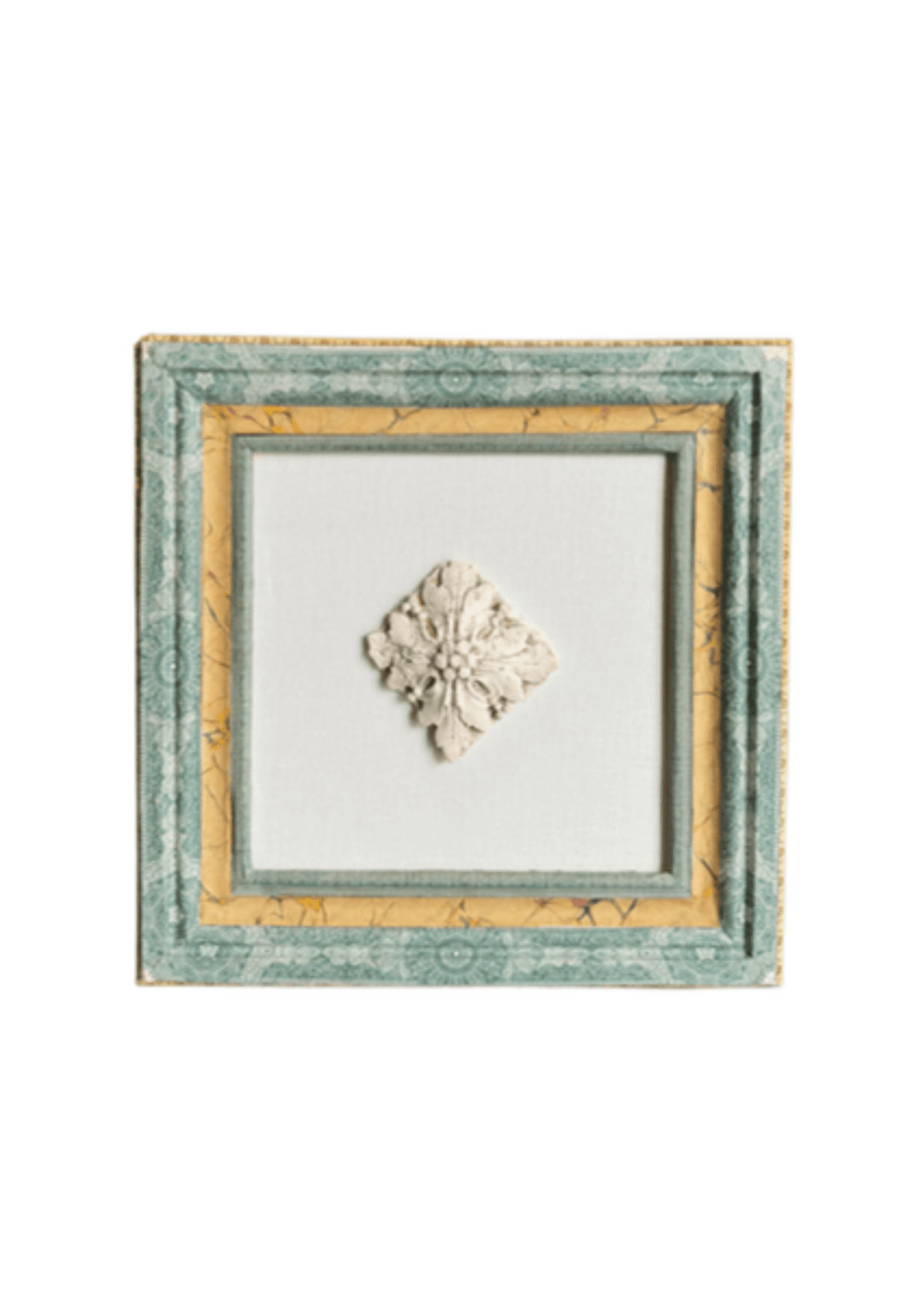 Plaster Fragment Mounted On Linen In Handmade Frames