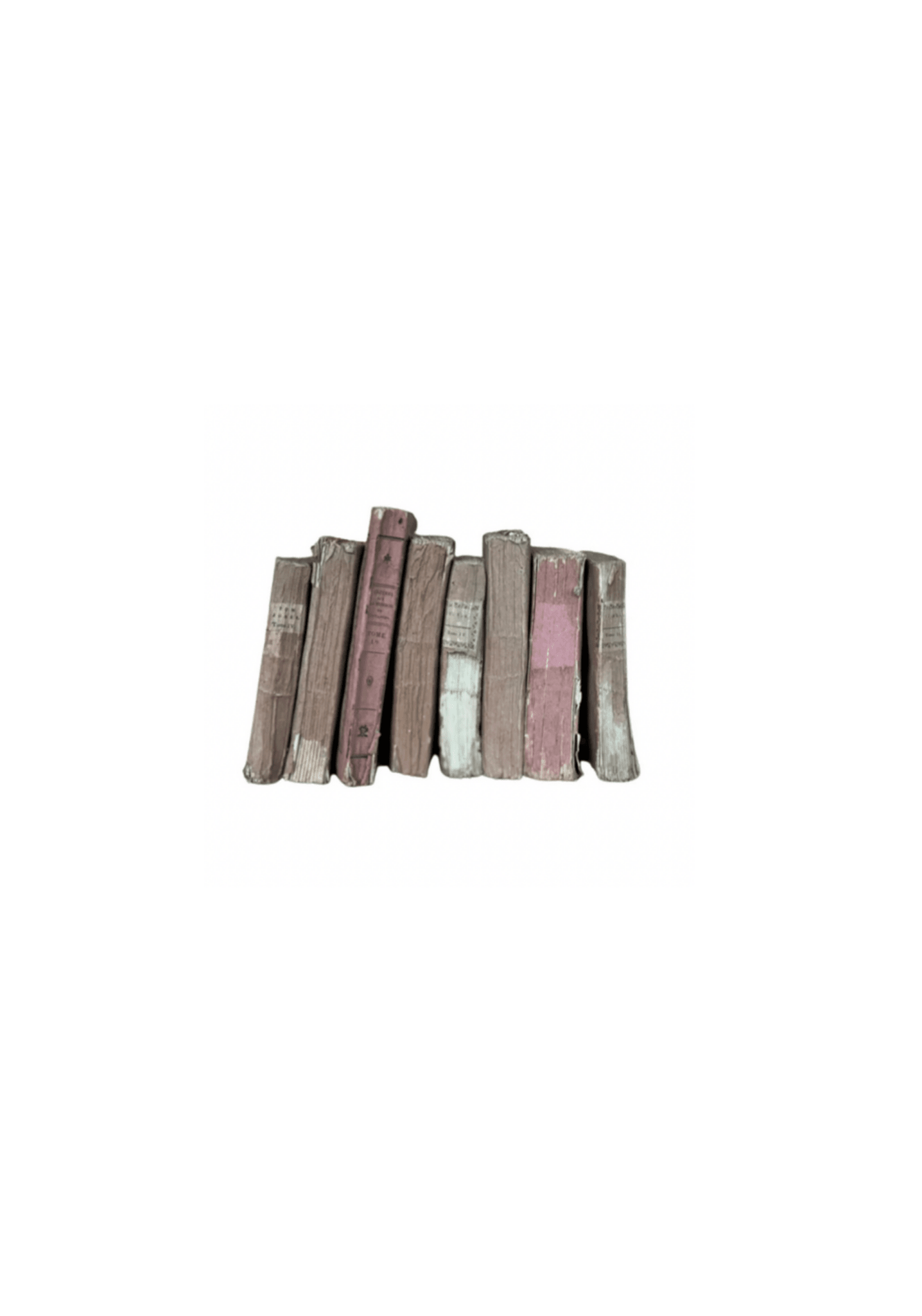 Set of 7 Antique Rose Colored Novels