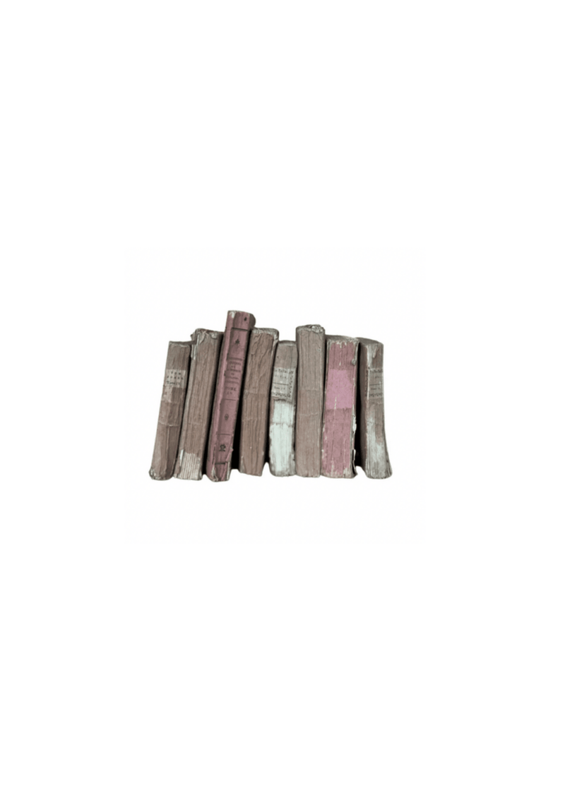 Set of 7 Antique Rose Colored Novels